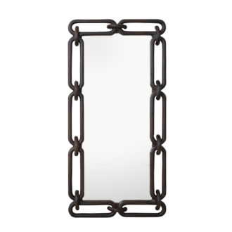 Reclaimed Wood Chain Link Framed Wall Mirror (Hangs Vertically & Horizontally)