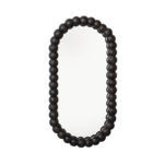 Reclaimed Wood Ball Framed Wall Mirror, Espresso Finish (Hangs Vertically & Horizontally)