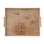 MDF & Burl Wood Veneer Trays with Handles, Natural, little