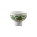 Hand-Painted Stoneware Footed Bowl with Geometric Pattern (Each One Will Vary)
