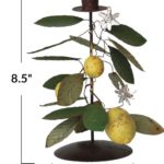 Hand-Painted Metal Vintage Reproduction Toleware Taper Holder, medium