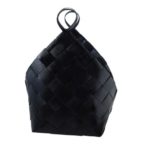 Woven Wood Baskets with Handles, Black, little