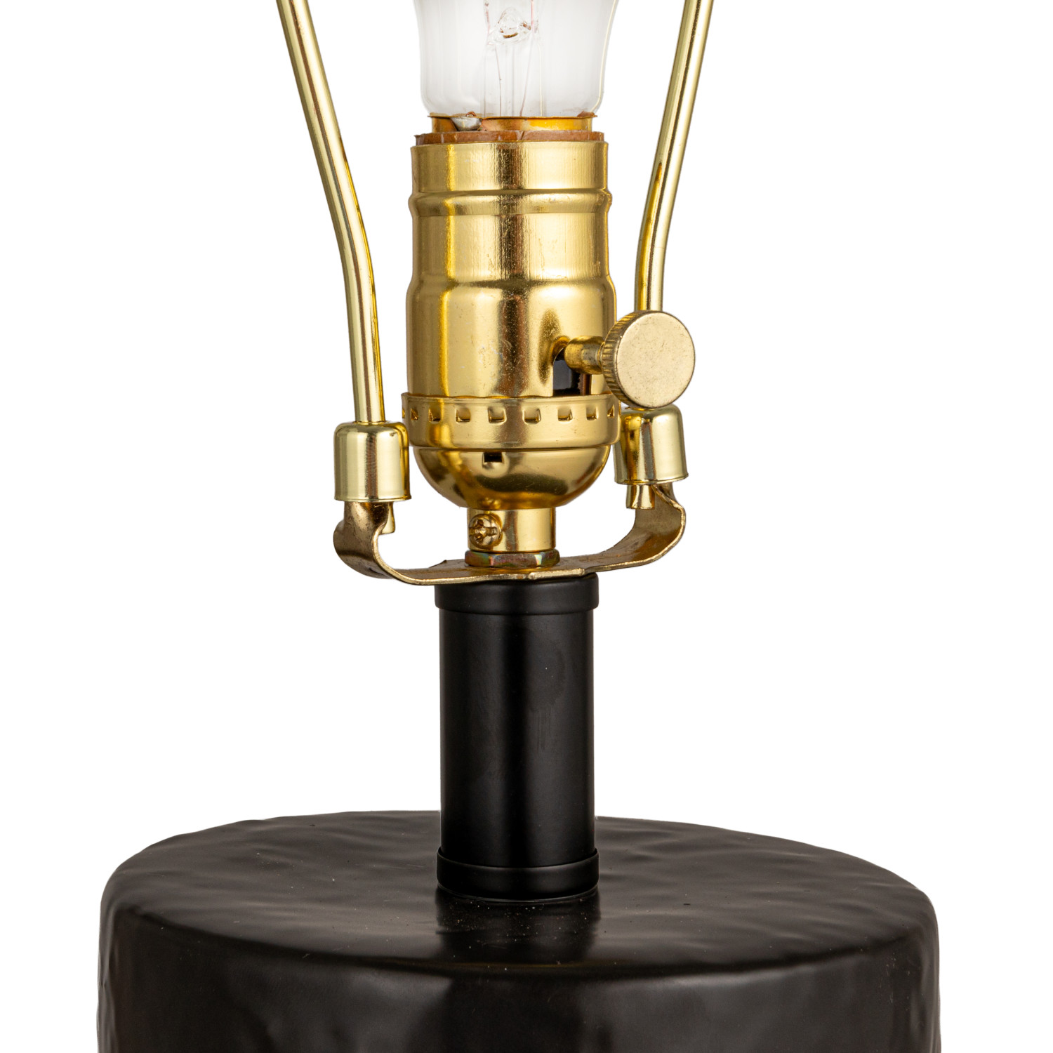 Stoneware Table Lamp with Balls, Linen Shade & Inline Switch, Black - Image 7