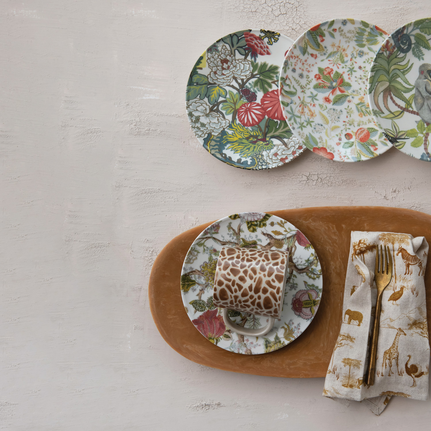 Printed Stoneware Plate w/ Botanicals, 4 Styles - Image 3
