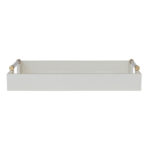 MDF Lacquered Tray w/ Acrylic & Metal Handles, Gold Finish & Cream Color