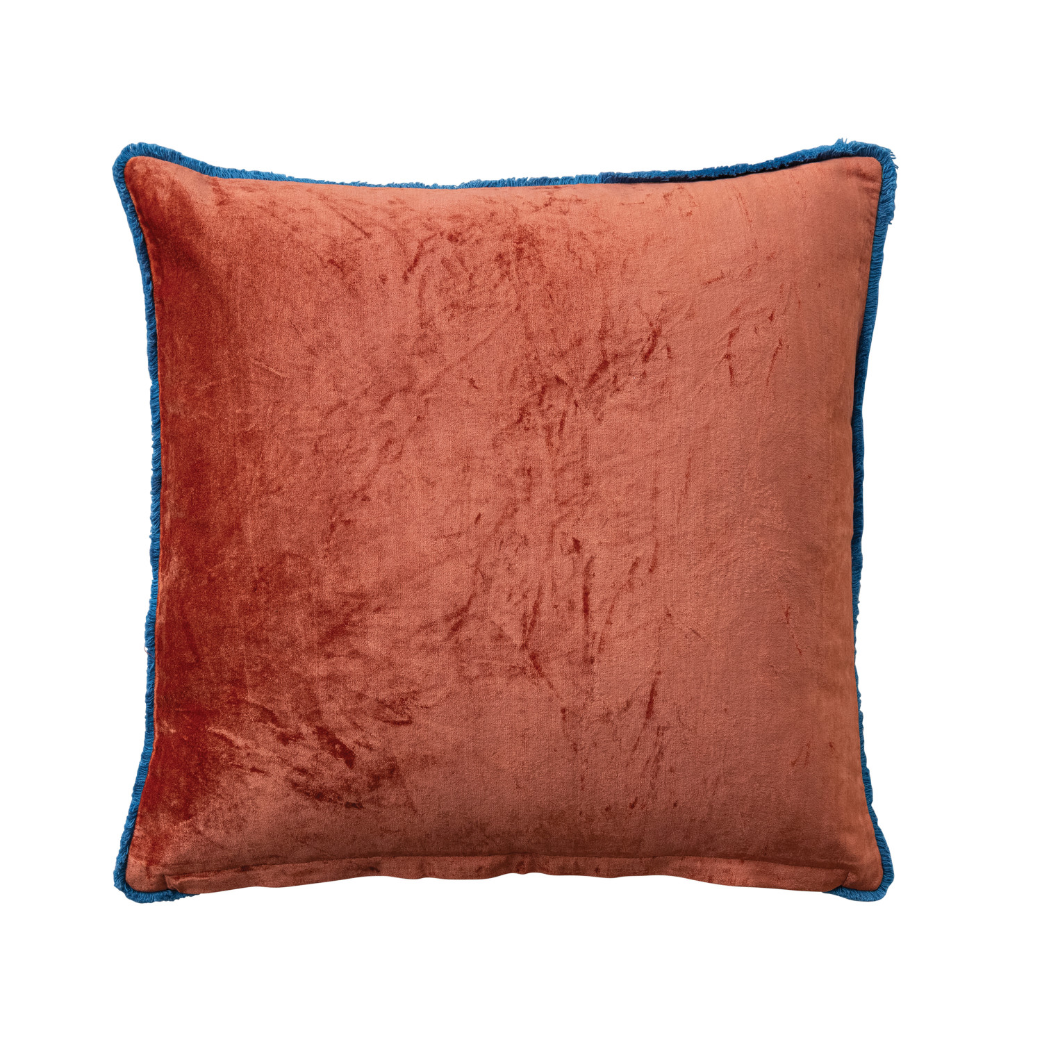 20" Square Cotton Velvet Pillow with Leopard Print Pattern & Tufted Fringe - Image 3