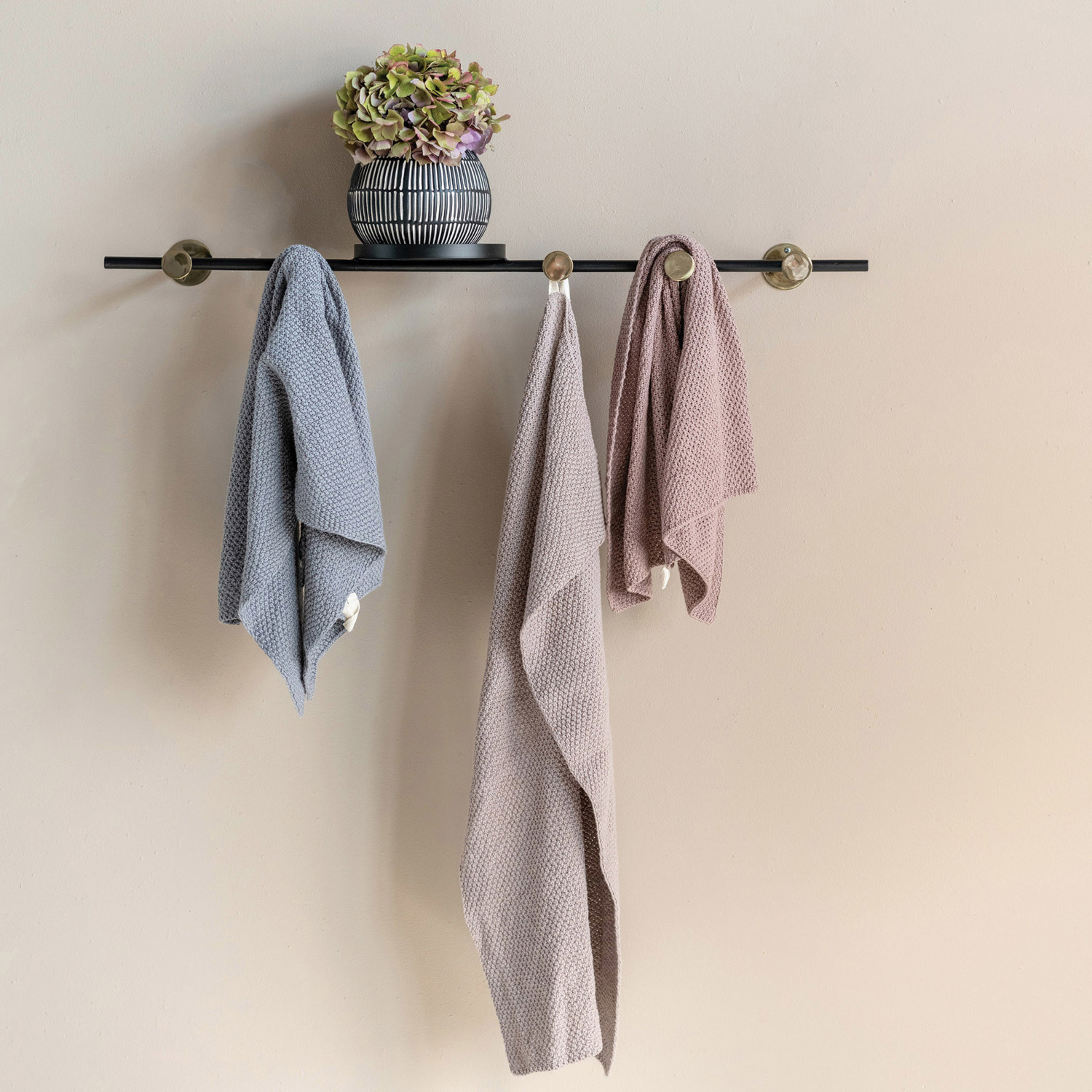 Metal Wall Hook with Shelf and Hooks - Image 3