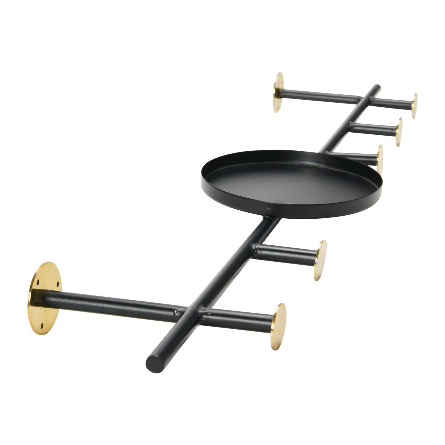 Metal Wall Hook with Shelf and Hooks