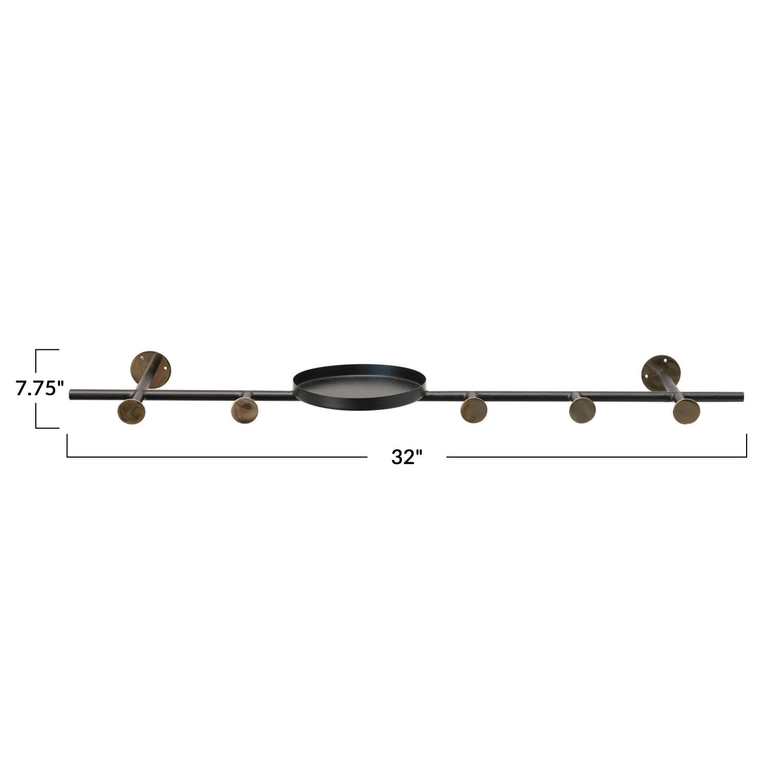 Metal Wall Hook with Shelf and Hooks - Image 4