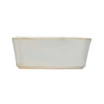 Stoneware Planter, Reactive Glaze, Cream Color