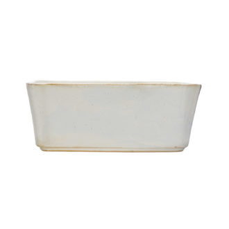 Stoneware Planter, Reactive Glaze, Cream Color