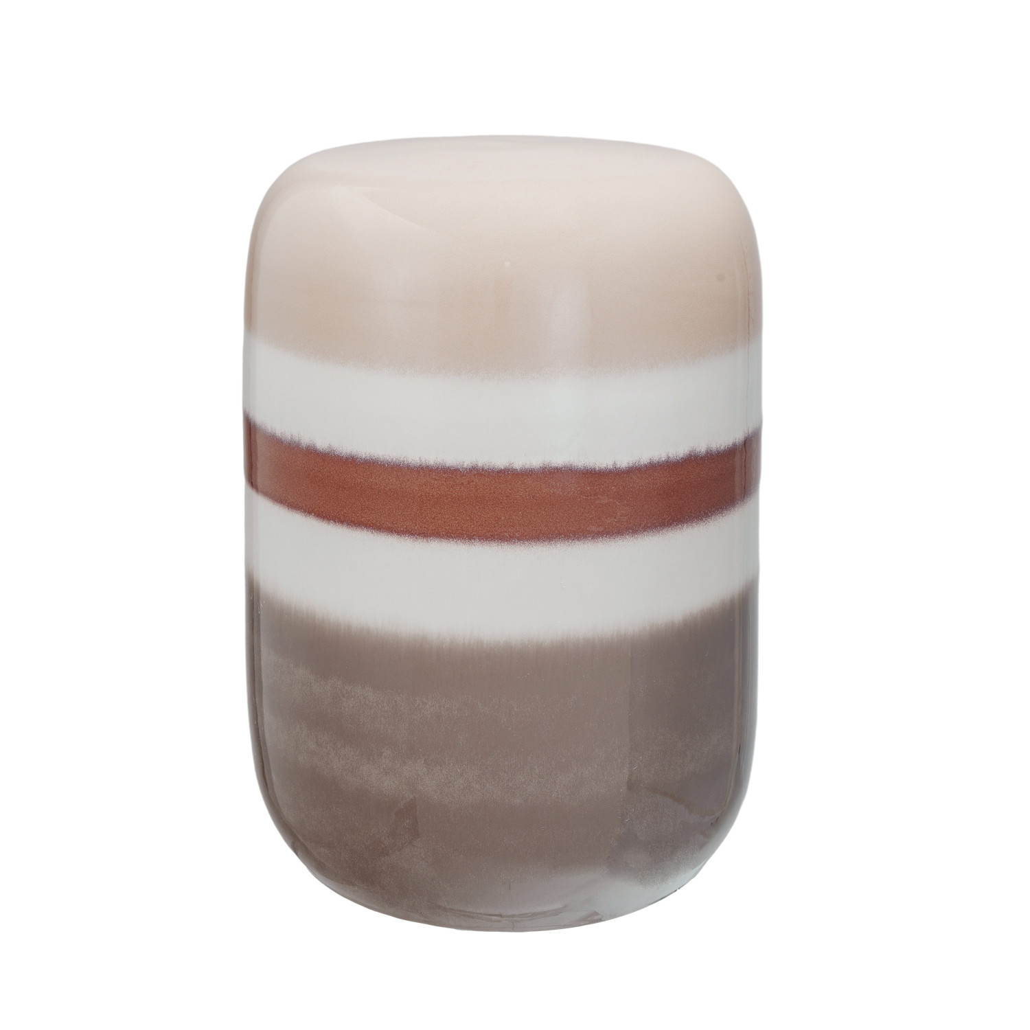 Stoneware Stool/Table w/ Stripes, Reactive Glaze