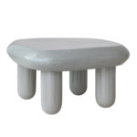 Enameled Metal Table, Grey, KD, Truck Ship