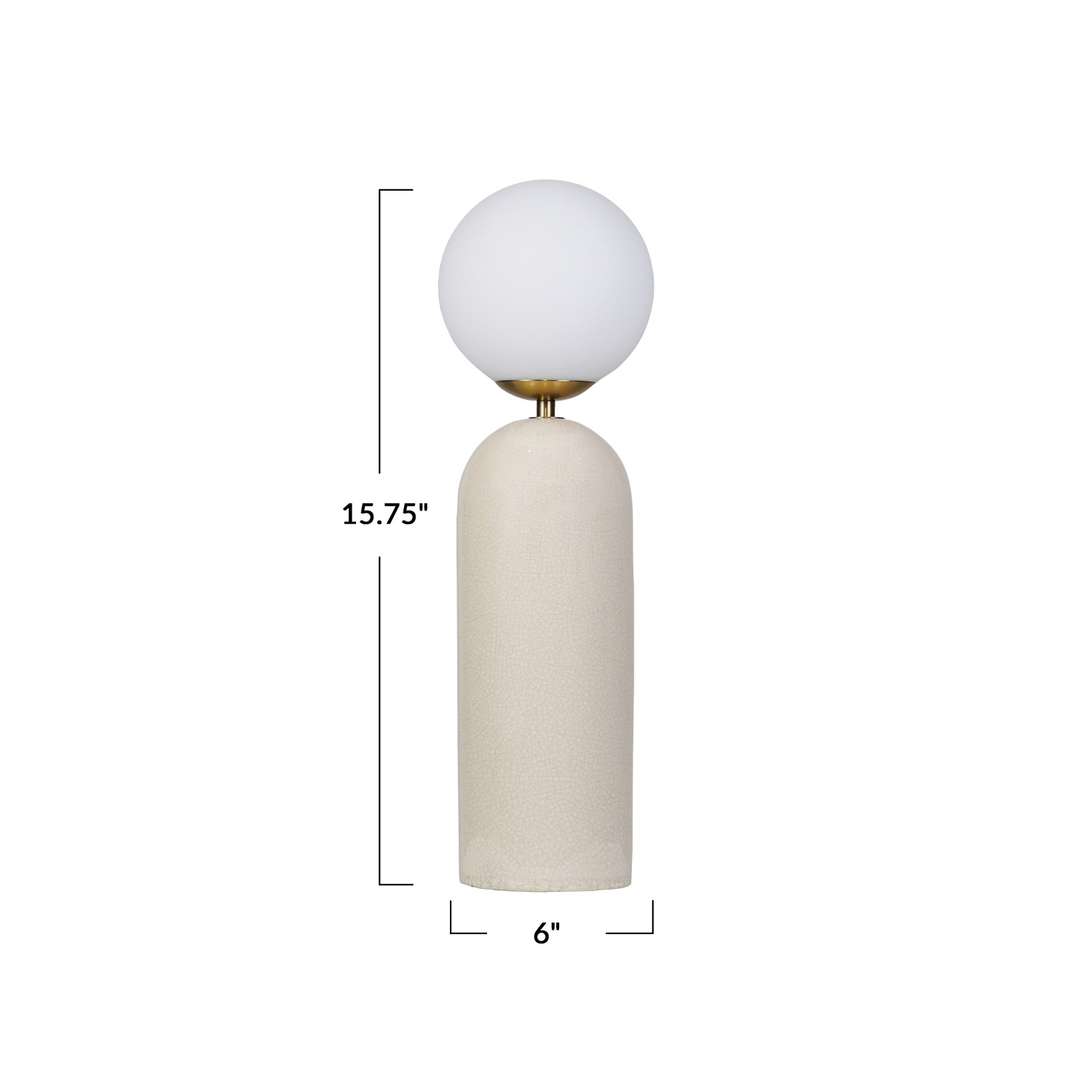 Stoneware & Metal Table Lamp w/ Inline Switch, Crackle Glaze - Image 2