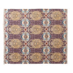 Cotton Slub Printed Throw w/ Tibetan Tigers Pattern & Fringe