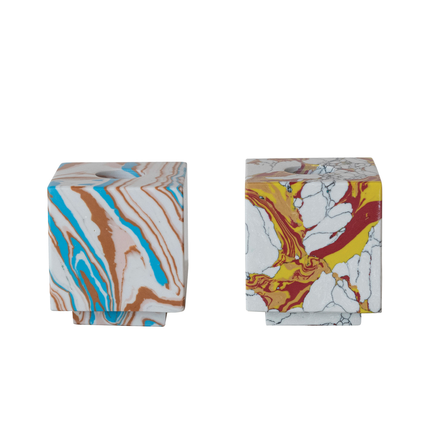 Marbled Recycled Stone Taper Holder,