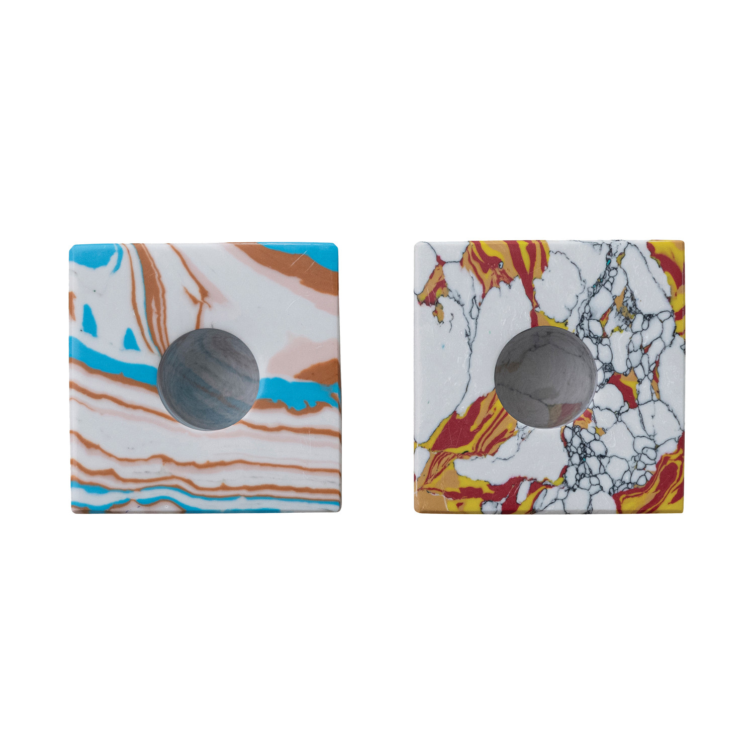 Marbled Recycled Stone Taper Holder, - Image 3