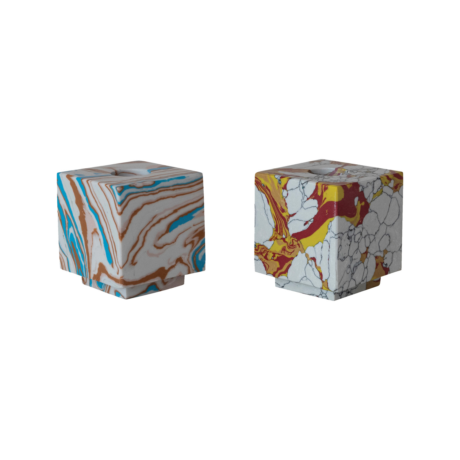 Marbled Recycled Stone Taper Holder, - Image 2