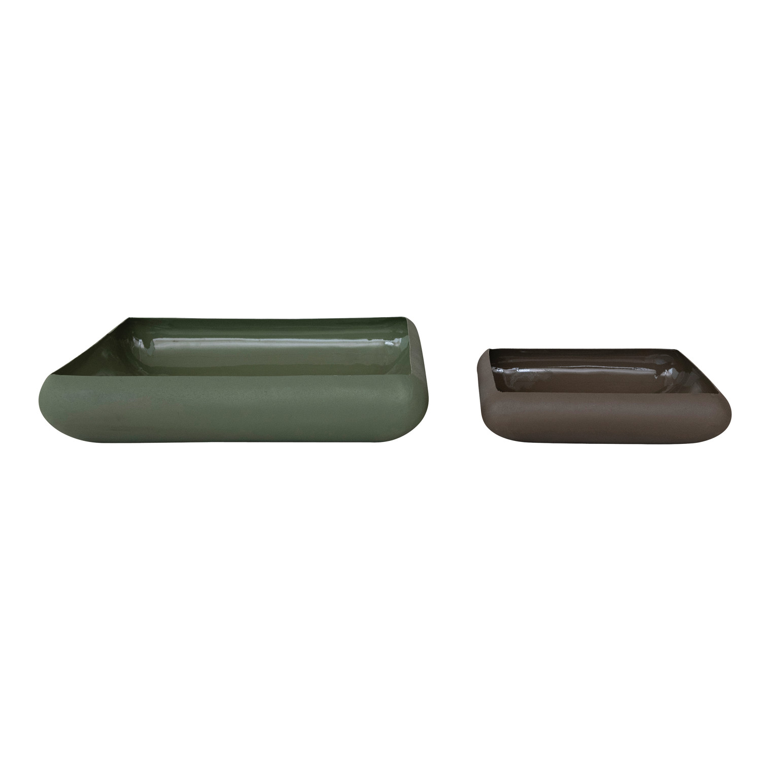 Decorative Enameled Metal Bowls set of 2