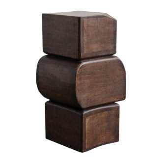 Mango Wood Stacked Stool, Walnut Finish
