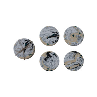 Round Recycled Stone Coasters, set of 4