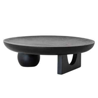 Mango Wood Footed Tray w Abstract