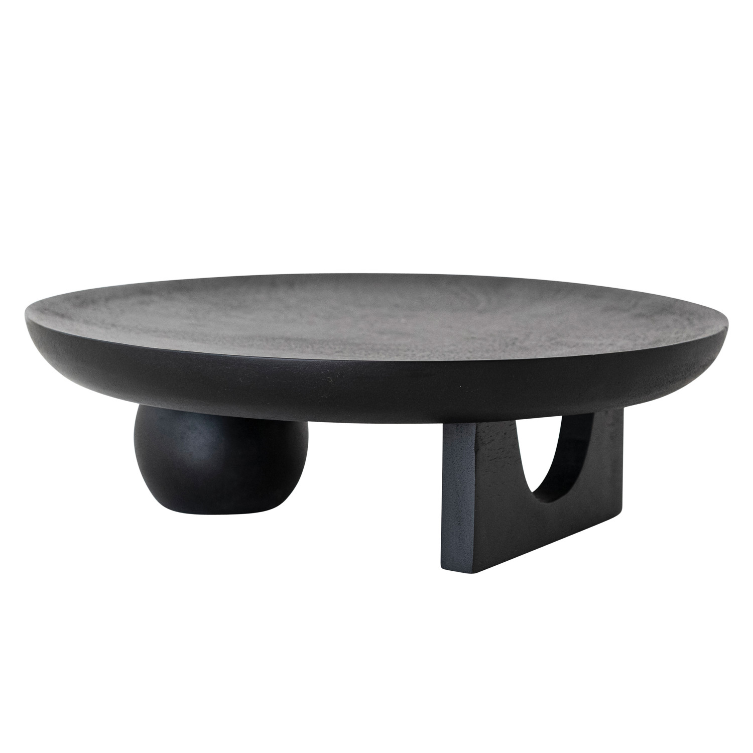 Mango Wood Footed Tray w Abstract