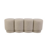 Bouclé Fabric Upholstered Bench