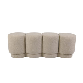 Bouclé Fabric Upholstered Bench