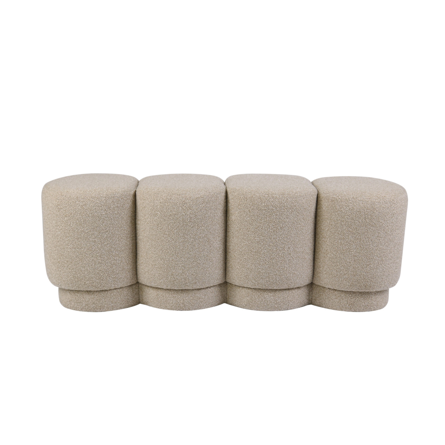 Bouclé Fabric Upholstered Bench