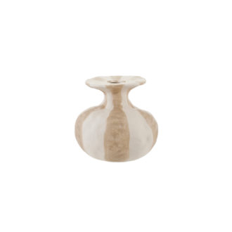 Round Stoneware Striped Vase