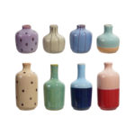 Stoneware Vases, Reactive Glaze set of 8