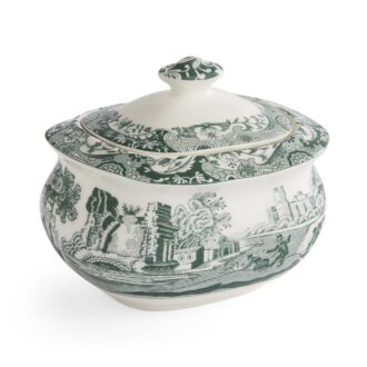 COVERED SUGAR BOWL 9OZ. Green Italian