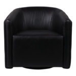 31" VALENCIA BLACK TOP GRAIN  LEATHER SWIVEL CHAIR