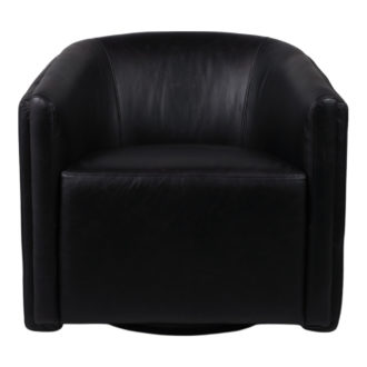 31" VALENCIA BLACK TOP GRAIN  LEATHER SWIVEL CHAIR
