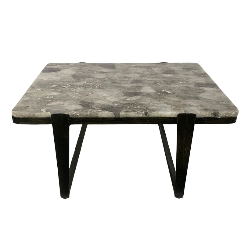 40" ROLLA SMOKY QUARTZ TOP COFFEE TABLE