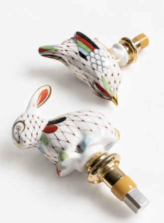ASSORTED PORCELAIN TOPPERS (3 OF EACH)