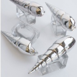 SILVER CONCH / ACRYLIC RING (SET OF 4)